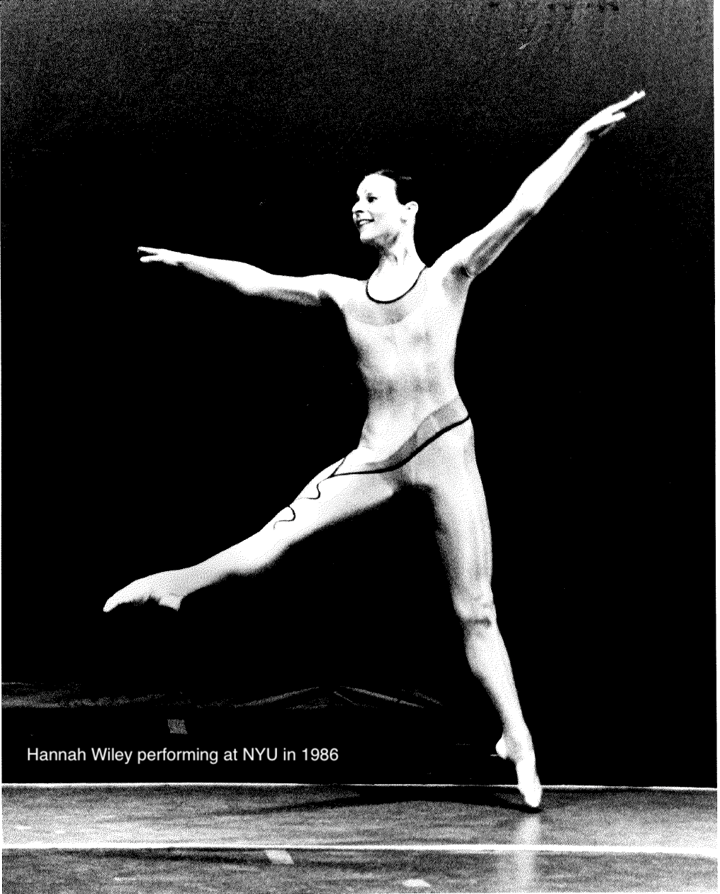 Black and White photo of Hannah Wiley Dancing from the 80s