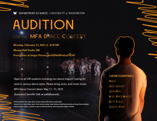 Flier for the MFA Dance Concert Audition 