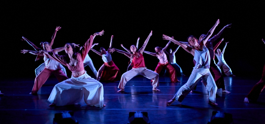 Dancers in grand second plie 