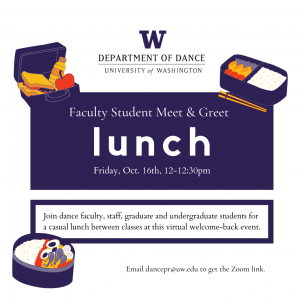 white text on purple background: Faculty Student Meet & Greet lunch 