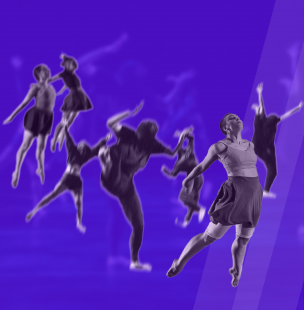 blurred images of dancers jumping and thrashing 