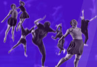 blurred images of dancers jumping and thrashing 