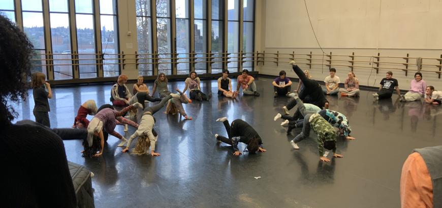 Seattle Amistad students demonstrating their Capoeira moves